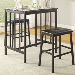 New 3 Piece Counter  Height Table Set 