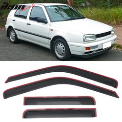 Fits 93-98 Volkswagen Golf 5DR Window Visors In-Channel Sun Rain Guard Deflector