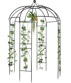 Steel Garden Arch, 8' High x 5'2" Wide, Garden Arbor for Various Climbing Plant, Outdoor Garden Lawn Backyard Gazebo