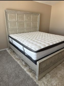 King bed frame and chest