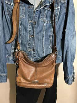  Leather Crossbody Brown Bag Fossil / 100 Original / 