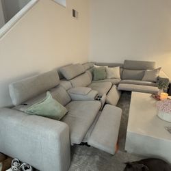 Large Modern Sectional Sofa w/ Recliners & Storage – 162” x 92”