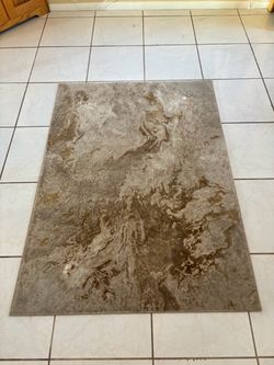 Abstract Marble Pattern Area Rug 4x5ft