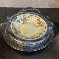 2 Piece VTG. Circa 1926, Umbertone Farberware Pie Plate by Leigh Potters, Art Deco U.S.A.