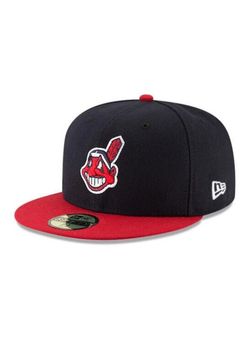 RARE BANNED New Era Chief Wahoo Cleveland Indians Men's Fitted Baseball Cap size 7 1/4