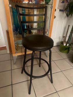 3 Metal Swivel Bar Stools with Cushioned Seat