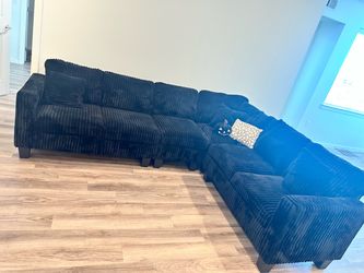 Black Corduroy Sectional Sofa