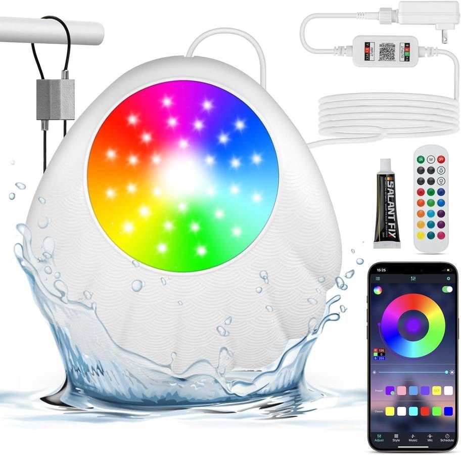 new Pool LED Lights for Above Ground Pools, Submersible Pool Light for Inground Pool with App & Remote Controls, RGB Colors Flicker with Music Rhythm,