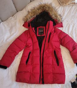 Noize Red Puffer Winter Jacket with Fur Hood $45