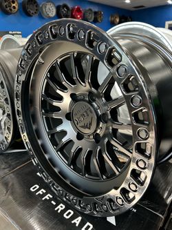 LOCK OFF-ROAD GRIT 17x9 6x135 ET -12mm MATTE BLK W/GLOSS BLK RING $225 each