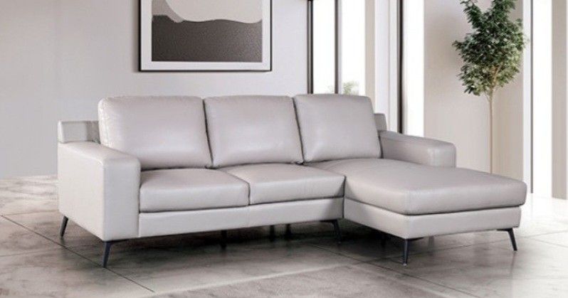 Brand New Grey Modern Style Leather Sectional Sofa