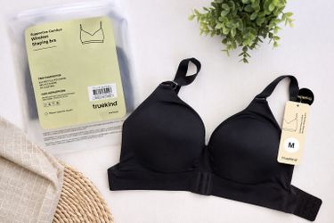 Truekind Supportive Comfort Wireless Shaping Bra Black Size Medium M NWT