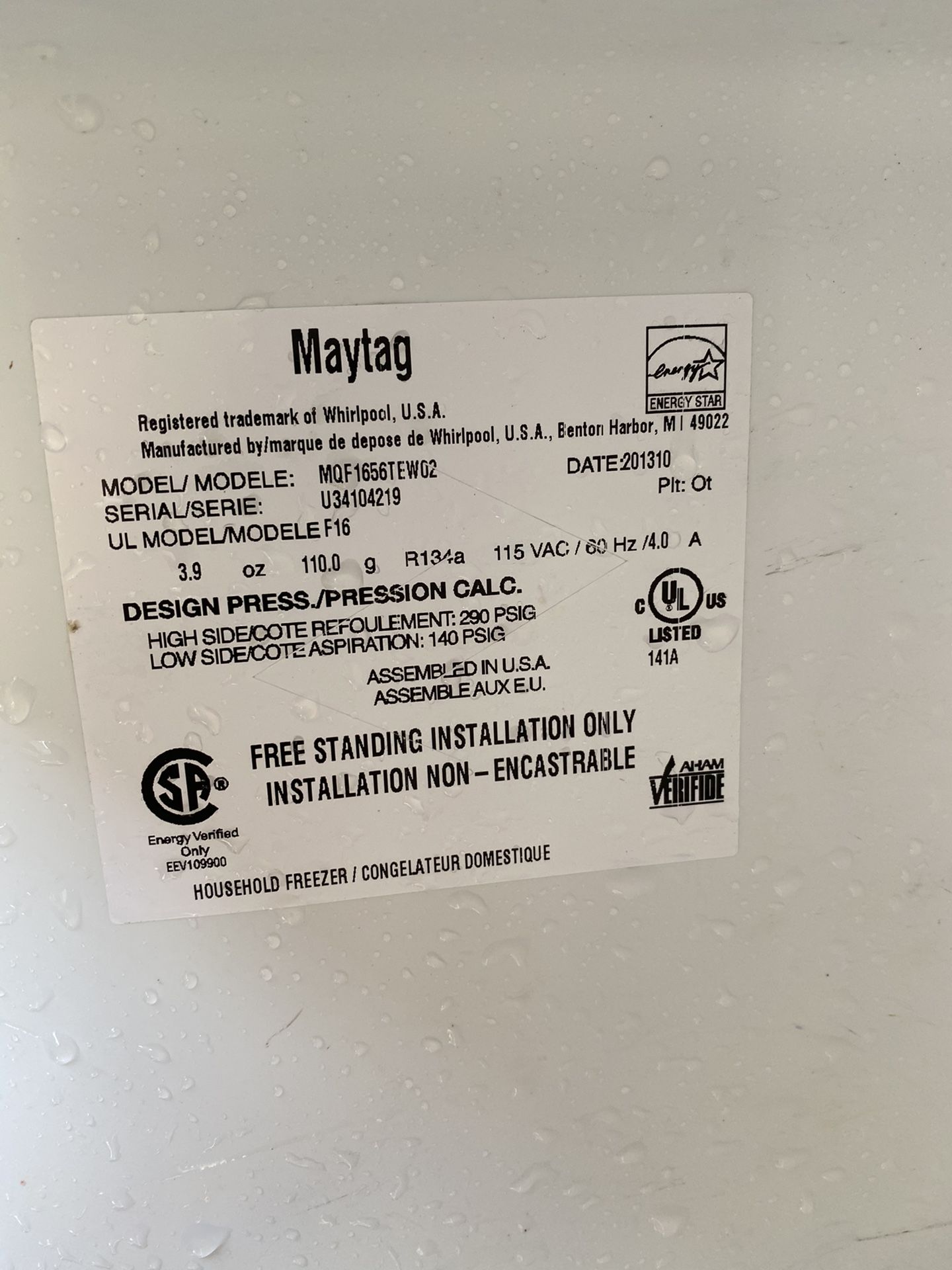Maytag Upright Freezer for Sale in Buckley, WA OfferUp