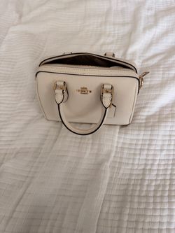 Authentic Coach Mini Satchel Crossbody Bag – Ivory White Leather