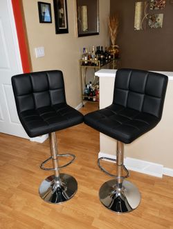New Bar Stools Black Swivel Set of 2