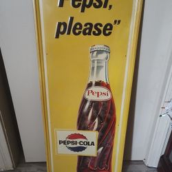 Pepsi Bottle Sign 60/70 Original 