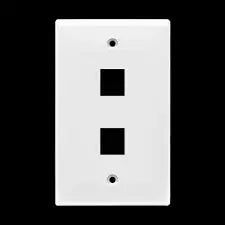 ENERLITES - Enerlites Multimedia Face Plates 2-Port 1-Gang Keystone - WHITE