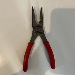 Snap-on 7" Talon Grip™ Long Nose Slip Joint Pliers (Red)