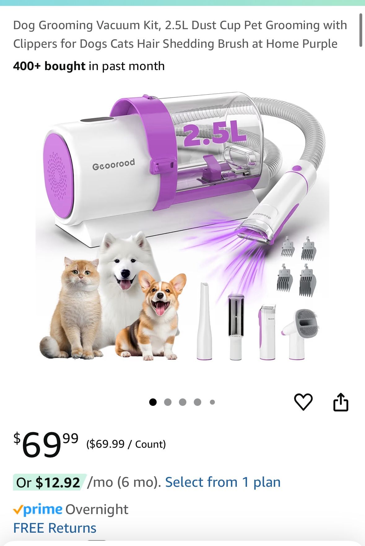 Dog Grooming Vacuum Kit
