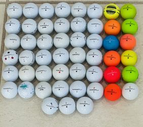 50 MaxFli Golf Balls – Colorful & White Mix – Used 3A/4A