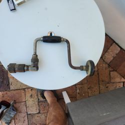 Vintage FULLER Hand Crank Drill Bit Brace Ratchet Wood Knob