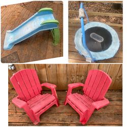 Little Tikes 2 Chairs , Trampoline And Slide