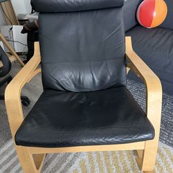 IKEA poang rocking chair - black leather