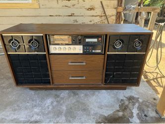 Vintage record player and radio