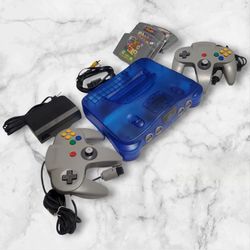 Nintendo 64 N64 Blue Console Bundle