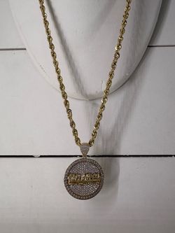 Gold Rope Chain, Last Supper Pendant