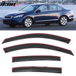 Fits 2008-2012 Honda Accord Sedan Window Visors In Channel Sun Rain Guard Deflector