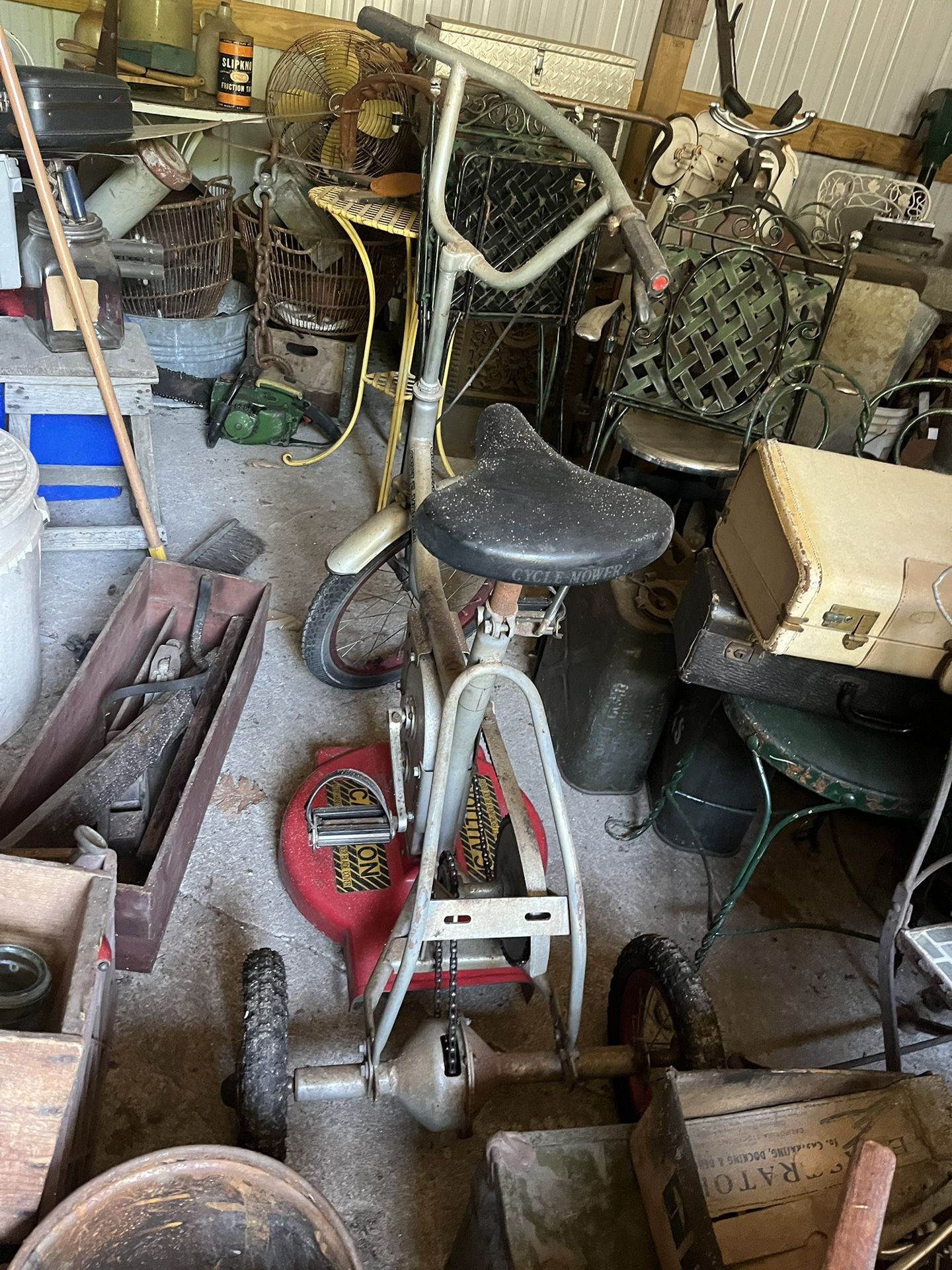 A Pedal Bike Lawnmower