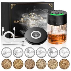 Electric Whiskey Smoker Kit with 6 Flavored Wood Chips Cocktail Infuser