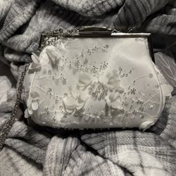 Kelly & Katie Tulle White Bridal Clutch