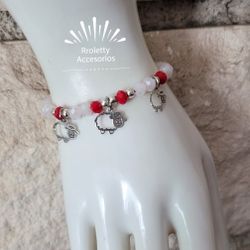 Sterling Silver 925 Bracelet With 3 Little Sheeps Charms