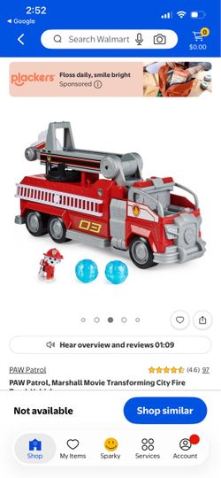 Paw patrol Marshall movie transforming fire truck