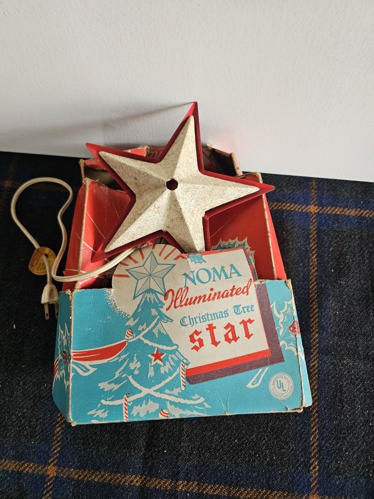 Vintage NOMA Illuminated Christmas Tree Star - Lights Up Original Box