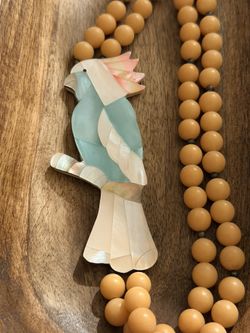 Beaded Boho Necklace Bird Pendant