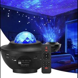 Star Projector Night Light Bluetooth Speaker, Ocean Wave Bedside Lamp, Music Player, Adjustable Ligh