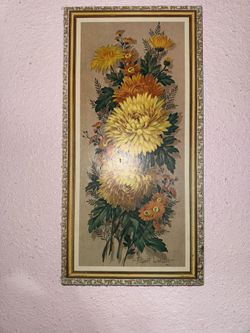 Robert Laessig Vintage Floral Wall Painting Decor 