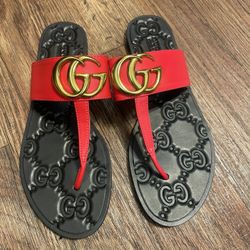 Red And Black Sandals 