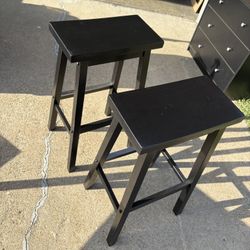 Wooden Saddle Stools Lot of 2