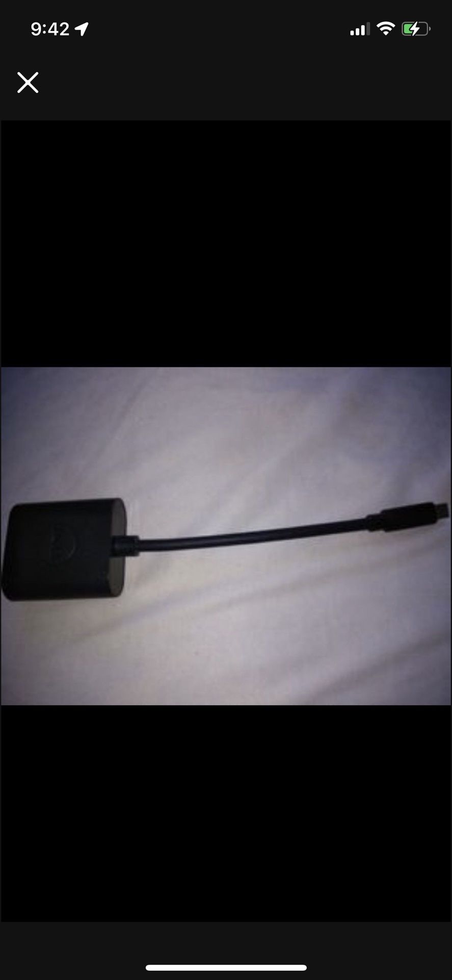 New Dell OEM Mini DisplayPort (Male) to VGA (Female) Dongle Adapter Cable - PNKVT - 00FVP