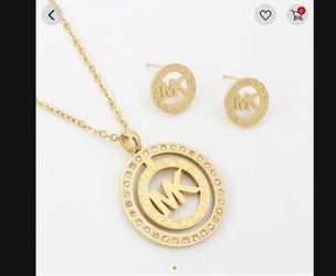 Mk Necklace An Stud Earring Set 