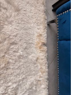White shag rug