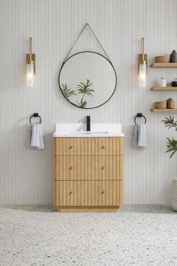 🌿 Modern Fluted Oak Bathroom Vanity – Brand New | Premium Quality | In Stock