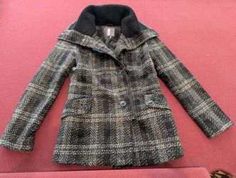 Women's Black And Gray Plaid Buffalo Jacket Medium 