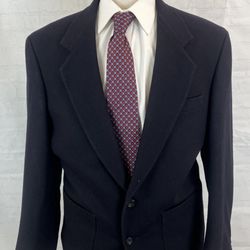 Oscar De  La Renta Men Wool black  Cashmere Jacket Blazer Button ( Size40 Short 