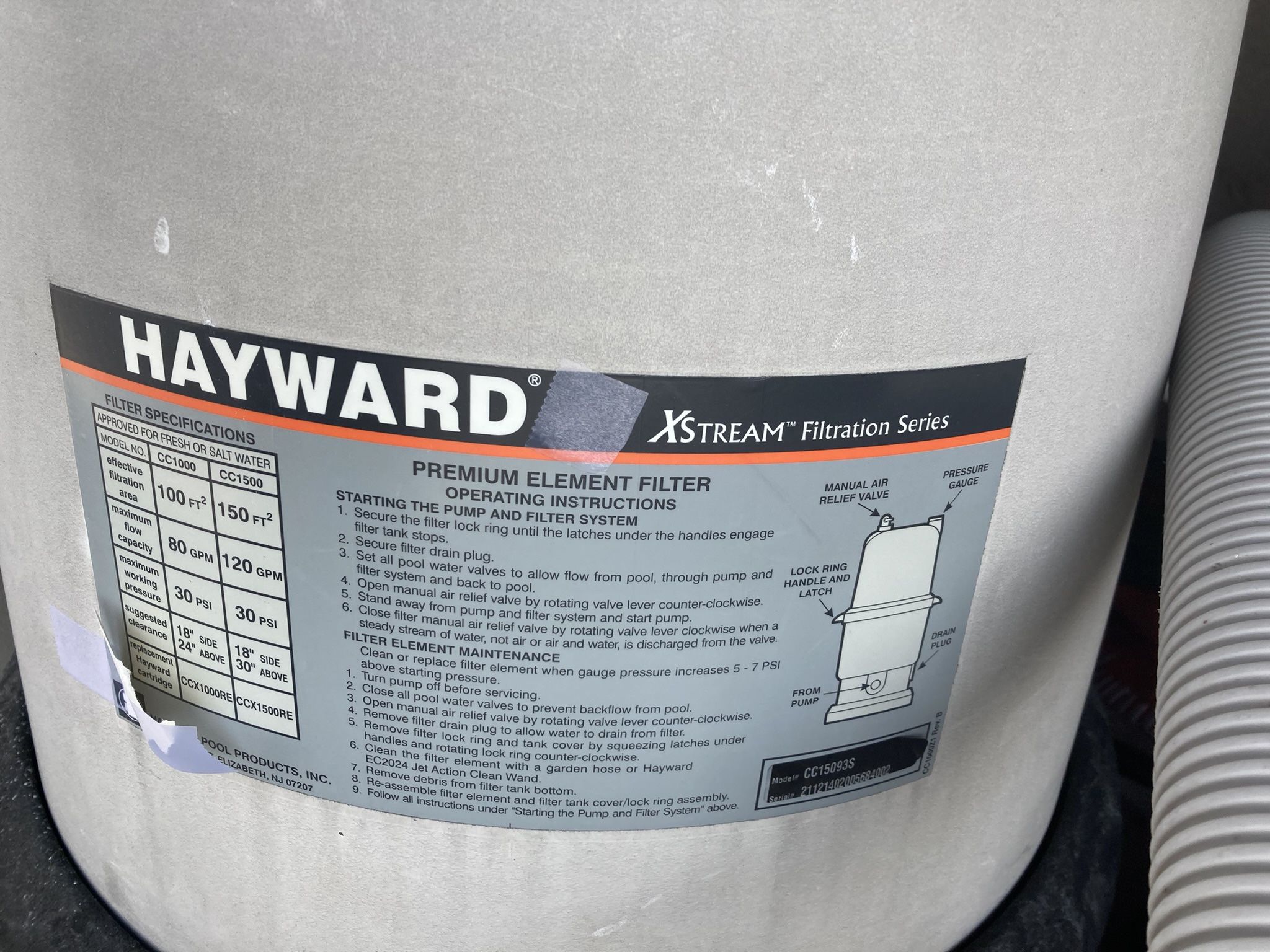 hayward xstream filtration series