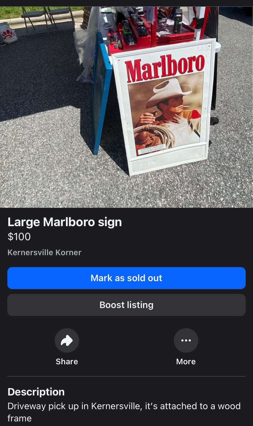 Marlboro Sign Vintage And Big